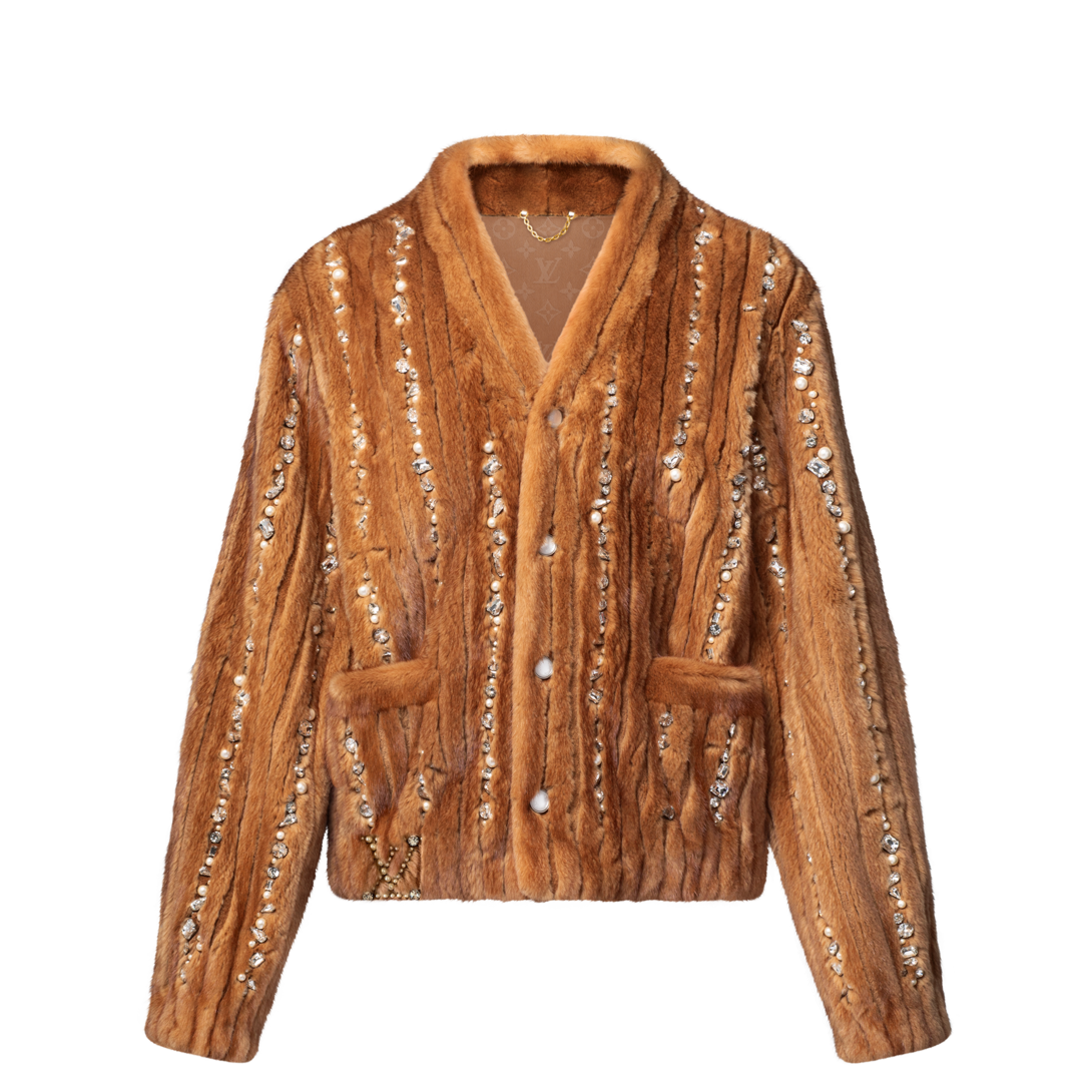 ルイヴィトン カーディガン ミンク Made To Order Embellished Mink Cardigan - Men - Ready-to
